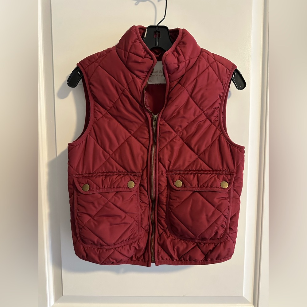 Altar’d State Small Maroon/Burgundy Quilted Puffer Vest